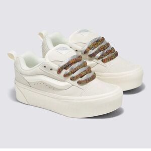 Vans Knu Stack Platform Vintage Suede Marshmallow Unisex Sneakers Sz W 6 M 5 NEW